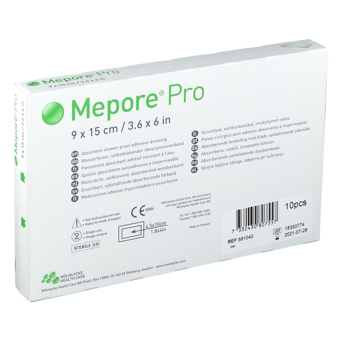 Mepore Pro Pansement Steril 9 X 15cm 10 Pc S Farmaline Be