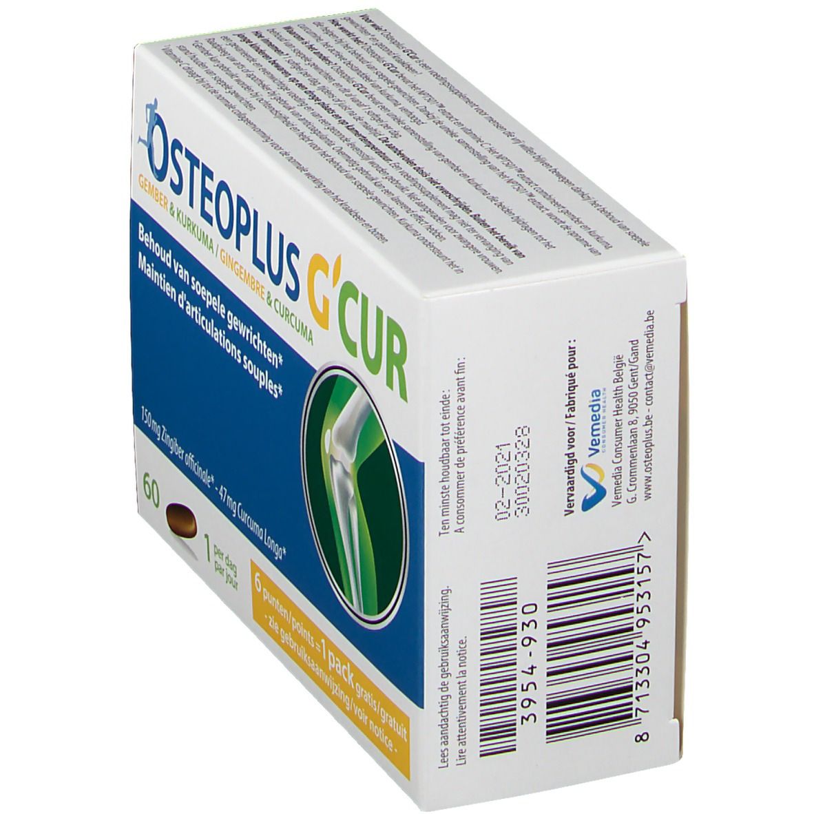 Osteoplus G Cur Kurkuma En Gember Extract Gewrichtscomfort 60 St