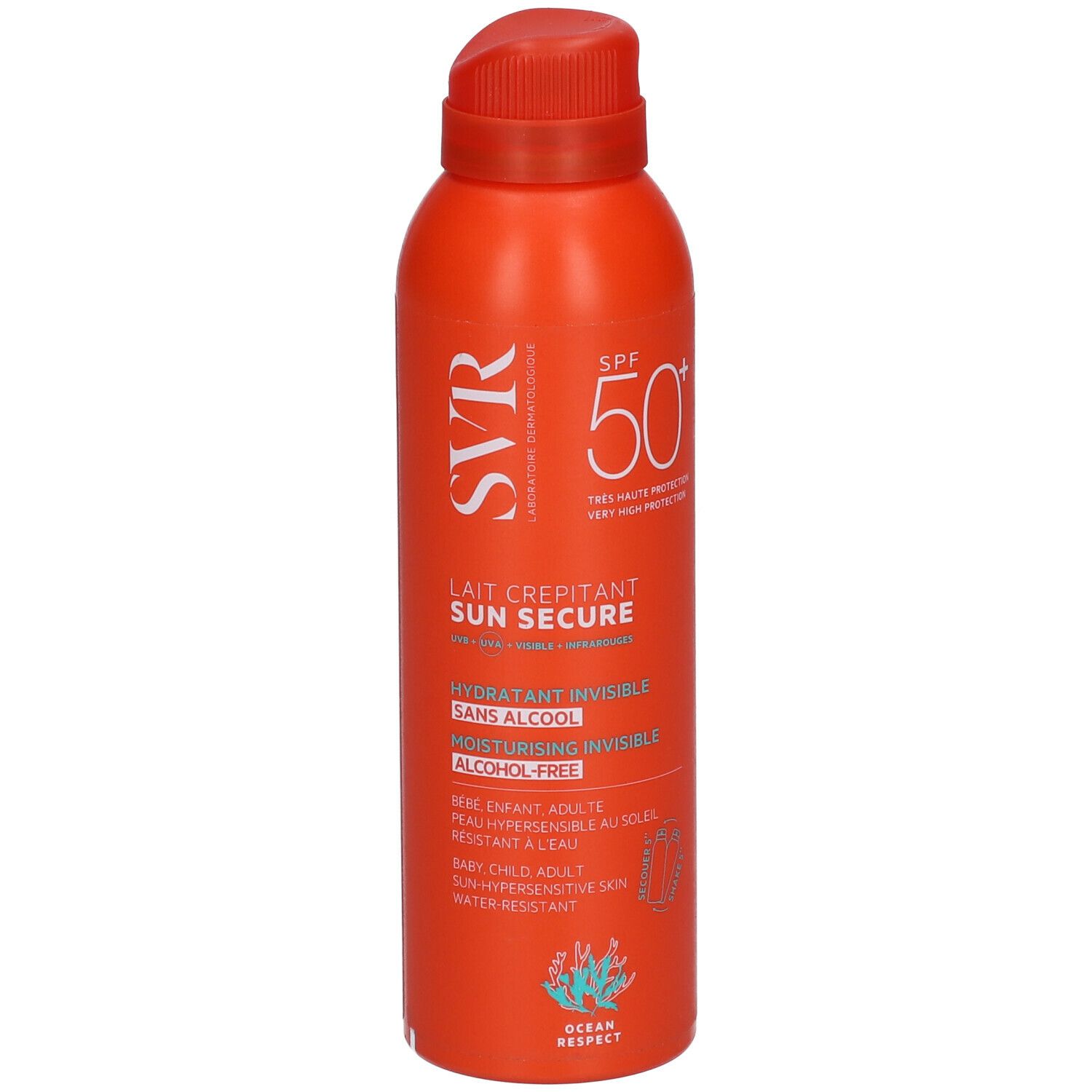 SVR Sun Secure Lait Crépitant Spray SPF50 200 ml Farmaline