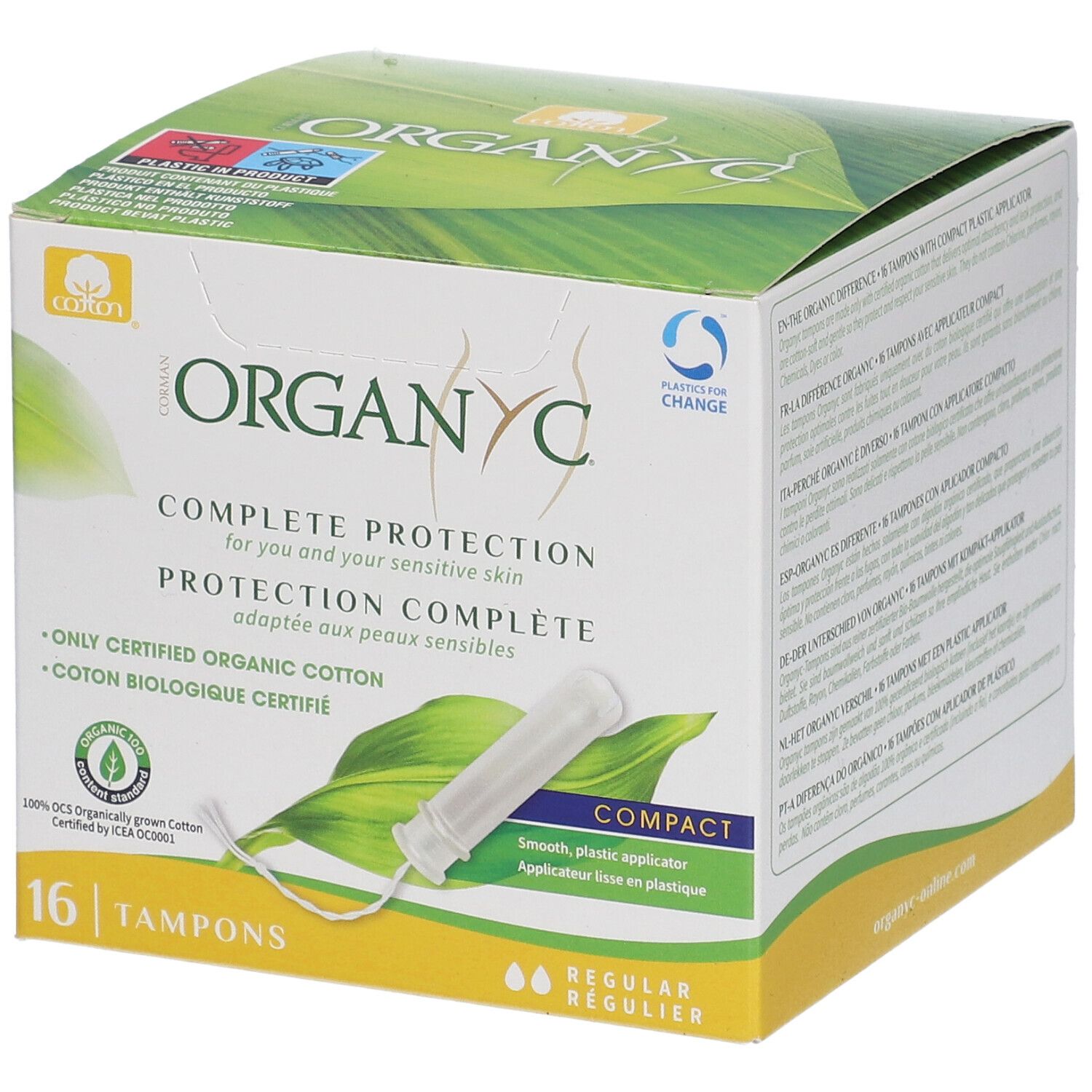 Organyc Tampons Complete Protection Compact Regular Pc S Farmaline