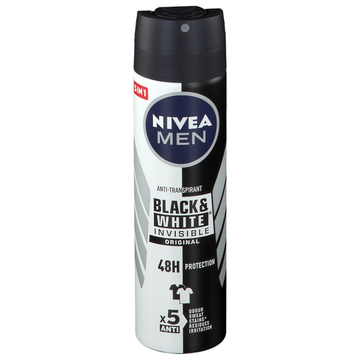 Nivea Men Black White Invisible Original Deodorant Spray 48h 150 Ml