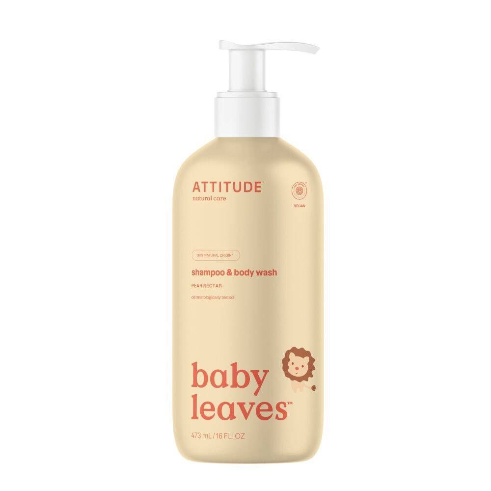 Attitude Baby Leaves 2 En 1 Shampoing Gel Nettoyant Pear Nectar 473