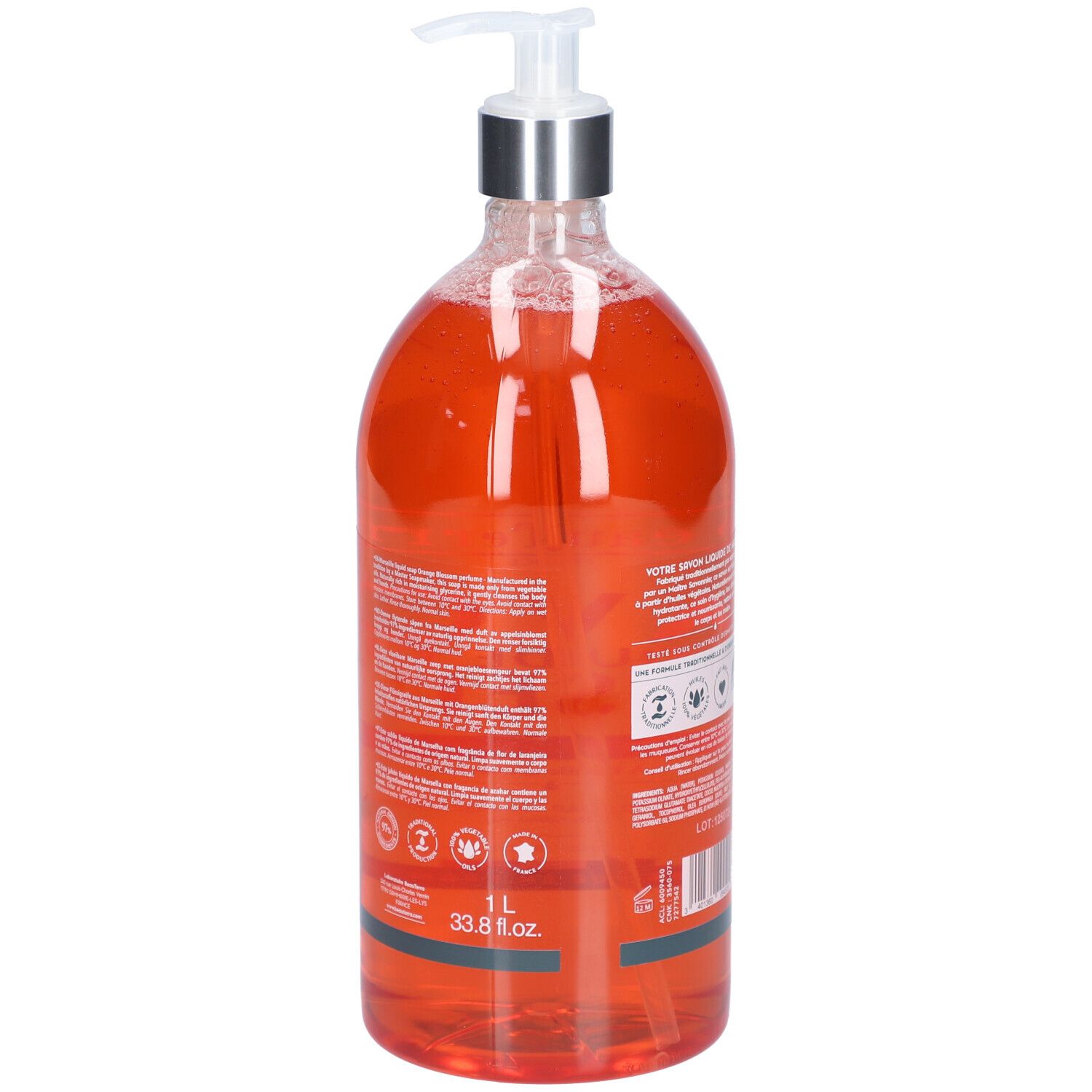 BeauTerra Savon Liquide De Marseille Fleur D Oranger 1000 Ml Farmaline