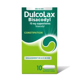 Dulcolax bisacodyl 10 mg | Suppositoires | Laxatif contre la Constipation | Soulagement en 15 à 60 Minutes