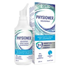 PHYSIOMER® Normal Jet Neusspray | Verstopte neus & loopneus | 3-in-1 | 100% puur zeewater | vanaf 2 jaar | verkoudheid