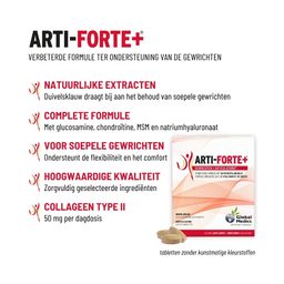 Arti-Forte+® | 120 tabl | Glucosamine | Chondroïtine | Collageen | MSM | Hyaluronzuur | Gewrichten supplement