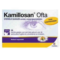 Kamillosan® Ofta Steriele Doekjes | Zonder conserveringsmiddelen | Zachte reiniging voor oogleden en wimpers | Geschikt voor kinderen en baby's