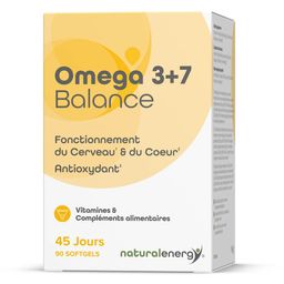 Natural Energy Omega 3+7 Balance | Fonction cérébrale, Fonction cardiaque, stress oxydant vision,