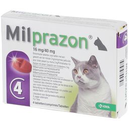 Milprazon 16mg/40mg Kat >2kg 1x4tabs