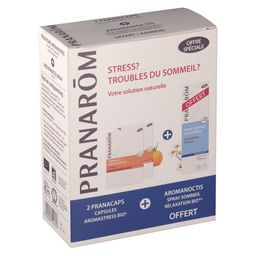 Pranarom Aromanoctis Spray Sommeil + Aromastress 2x30 Gelules