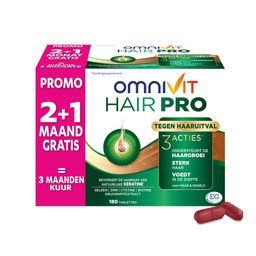 Omnivit Hair Pro | Behoud van Gezond Haar | Haargroei Vitamine | Promo 120 Tabletten + 60 Gratis