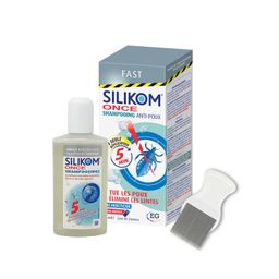 Silikom Once Shampooing | Anti-Poux et Lentes | Peigne à Poux Gratuit