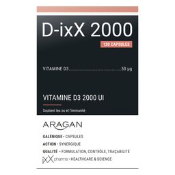 ixX Pharma D-ixX 2000 | Vitamine D3 2000 UI | Vitamine D3 50µG | Immunité