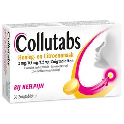Collutabs honing en citroen | Zuigtabletten | Antiseptisch en pijnstillend bij keelpijn | Lidocaïne