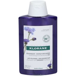 Klorane Centaurée BIO Shampooing Déjaunissant | Neutralise & ravive | Cheveux gris & blonds | blancs