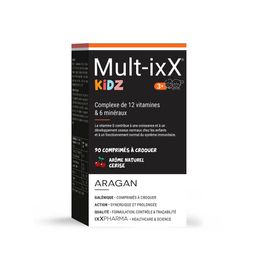 ixX Pharma Mult-ixX KIDZ | Multivitamines & minéraux croissance, immunité et os à croquer