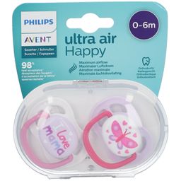 Philips Avent Ultra Air Happy Fopspeen Girl 0-6 Maanden SCF080/02