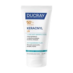 Ducray Keracnyl Fluide UV tegen onzuiverheden SPF50+ | Zonnebescherming vette huid met neiging tot acne