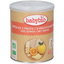 Babybio Céréales Biologiques aux 3 Fruits avec Quinoa - Alimentation Biologique pour Bébé - Céréales pour Bébé - dès 6 Mois