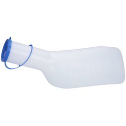 WM-Urinal 1L-Lait Blanc-Bleu Couvercle-Pe (Max 90°C)-Gentlemen-Polyéthylène