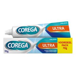 Corega Ultra kleefcrème frisse muntsmaak | sterke fixatie voor uw gebitsprothese