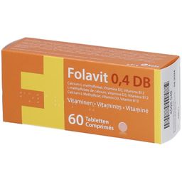 Folavit 0,4 DB | Foliumzuur - Vitamine D3 - Vitamine B12