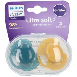 Philips Avent Ultra Soft Fopspeen Groen - Geel 6-18 Maanden SCF091/04