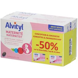 Alvityl® Materniteit 2de -50% | Foliumzuur en Omega 3 - Conceptie - Zwangerschap