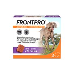 FRONTPRO® Comprime A Croquer Contre Les Puces Et Les Tiques Pour Chiens [Chien Xl] (25-50kg) 3comprimes