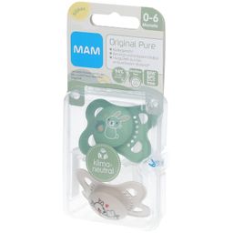 MAM Original Pure Siliconen Fopspeen Groen - Ecru 0-6 Maanden