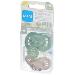MAM Original Pure Siliconen Fopspeen Groen - Ecru 6-16 Maanden