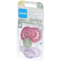 MAM Original Pure Siliconen Fopspeen Roze - Paars 6-16 Maanden