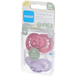 MAM Original Pure Siliconen Fopspeen Roze - Paars vanaf 16 Maanden