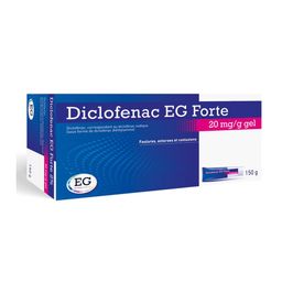 Diclofenac EG Forte 20 mg/g Gel | Inflammation Muscles et Articulations | Traitement Local de la Douleur