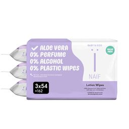 Naïf Lingettes avec Lotion Sans Plastique 3-pack