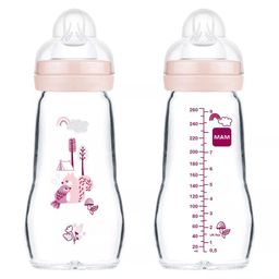 MAM Feel Good Zuigfles Glass Matt Girl 0 Maanden+
