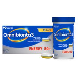 Omnibionta 3 Énergie 50+ | Multivitamines avec vitamines B12 et C, zinc et fer | 3 mois