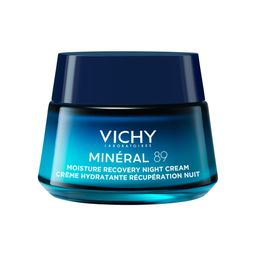 Vichy Mineral 89 Crème Hydratante Récupération Nuit | Tous les Types de Peaux | Mélatonine, Acide Hyaluronique et Minéraux