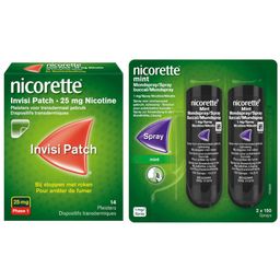 Nicorette® Combi Therapie Invisi Patch 25mg + Mint Spray Buccal 1mg/Spray