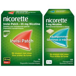Nicorette® Combi Therapie Invisi Patch 25mg + Gommes à Mâcher 2mg