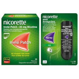 Nicorette® Combi Therapie Invisi Patch 25mg + Mint Mondspray 1mg/Spray