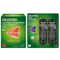 Nicorette® Combi Therapie Invisi Patch 25mg + Mint Mondspray 1mg/Spray