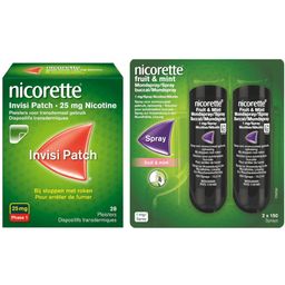 Nicorette® Combi Therapie Invisi Patch 25mg + Fruit & Mint Mondspray 1mg/Spray