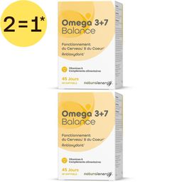 Natural Energy Omega 3+7 Balance | Fonction cérébrale, Fonction cardiaque, stress oxydant vision,| 2=1*