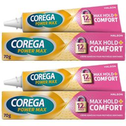 Corega Max Hold + Comfort Crème Adhésive pour Prothèse Dentaire