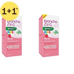 Broncho 2 en 1 Kids Sirop Contre la Toux Goût de Fraise | Toux Sèche, Toux Grasse | 1+1*