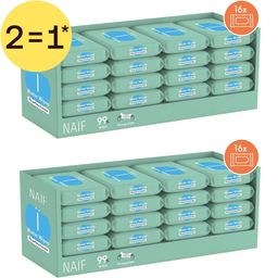 Naïf Plastic Free Water Wipes 16 pack | 2=1*