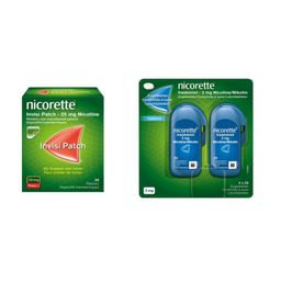 Nicorette Combi Therapie Invisi Patch 25mg 28 stuks + Freshmint Zuigtabletten 2mg Duopack