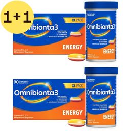 Omnibionta®3 Energie | Multivitaminetablet met vitamine B12, vitamine C & magnesium | 3 maanden | 1+1 GRATIS