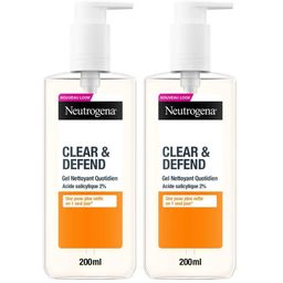 Neutrogena Clear & Defend Gel Nettoyant Quotidien avec 2 % d'acide salicylique | 2=1*